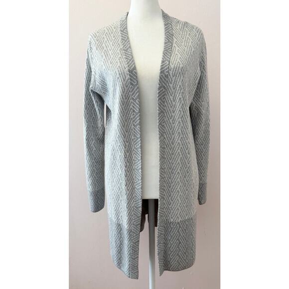 J. McLaughlin Open Cardigan Sweater Duster Chevron Print Size S - Picture 1 of 5
